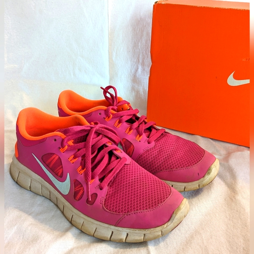 Nike Free 5.0 Running Shoe Pink Orange Size 6